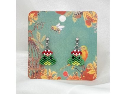 Náušnice ŽABKY S MUCHOMŮRKOU