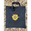 Plátěná taška s vyšitou velkou kyticí - slunečnice