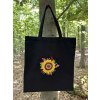 Plátěná taška s vyšitou velkou kyticí - slunečnice