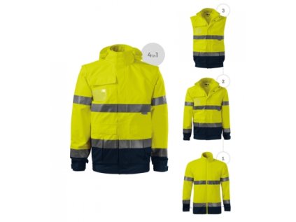 HV Guard 4 in 1 Bunda unisex (Veľkosť M, Farba Malfini fluorescenčná žltá)