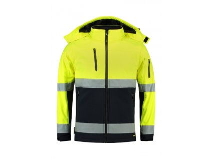Bi-color EN ISO 20471 Softshell Softshellová bunda unisex (Veľkosť M, Farba Malfini fluorescenčná žltá)