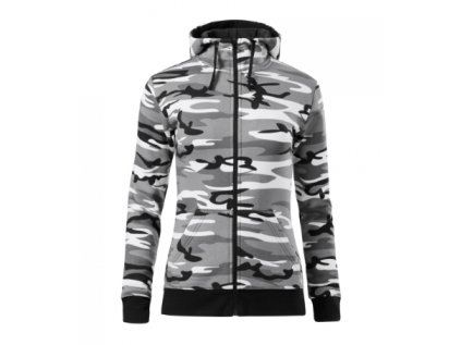 Camo Zipper Mikina dámska (Veľkosť XS, Farba Malfini camouflage gray)