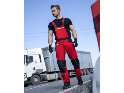 Nohavice s náprsenkou ARDON®4Xstretch® červené 46 (Veľkosti Ardon 46, Farba červené odtiene)