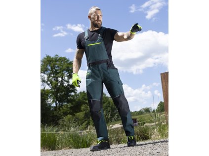 Nohavice s náprsenkou ARDON®4Xstretch® tmavo zelená 60