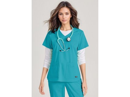 Dámska blúza EMMA Grey´s Anatomy STRETCH EXPERIENCE - modrozelená (Veľkosť XXS)