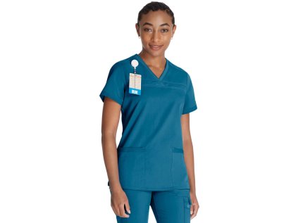 Dámska blúza Dickies s elastickými pásmi na bokoch - karibská modrá (Veľkosť XXS)