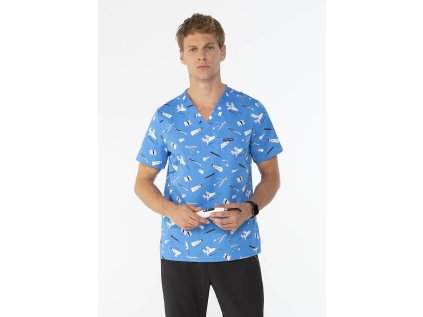 Unisex zdravotnícka blúza Print Collection TULON – Dentistry Blue (Veľkosť S)