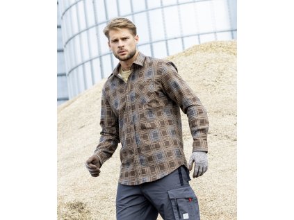 Flanelová košeľa ARDON®URBAN+ , hnedá S (Veľkosti Ardon S, Farba hnedé odtiene)