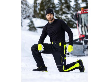 Nohavice do pása ARDON®NEON WINTER čierno-žlté S