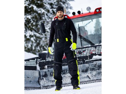 Nohavice s náprsenkou ARDON®NEON WINTER čierno-žlté S (Veľkosti Ardon S, Farba čierna)