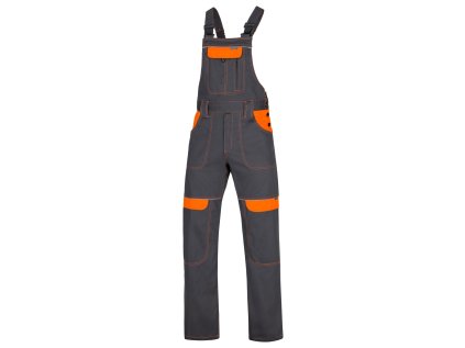 Nohavice s náprsenkou ARDON®COOL TREND sivo-oranžové predĺžené S (Veľkosti Ardon S, Farba sivé odtiene)