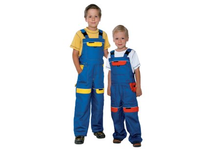 Detské nohavice s náprsenkou ARDON®COOL TREND modro-žlté 104 (Veľkosti Ardon 104, Farba modré odtiene)