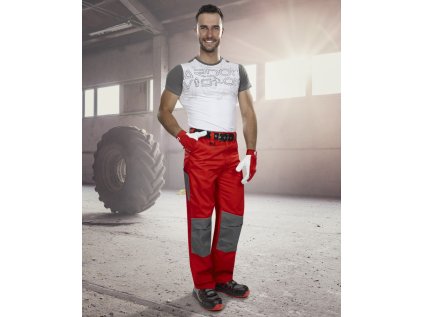 Nohavice do pása ARDON®2STRONG červeno-sivé 46