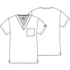 Unisex blúza V-výstrih - biela (Veľkosť 3XL)