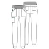 Zdravotnícke dámske jogger nohavice Cherokee Revolution ACTIVE STYLING - vínové (Veľkosť XL)