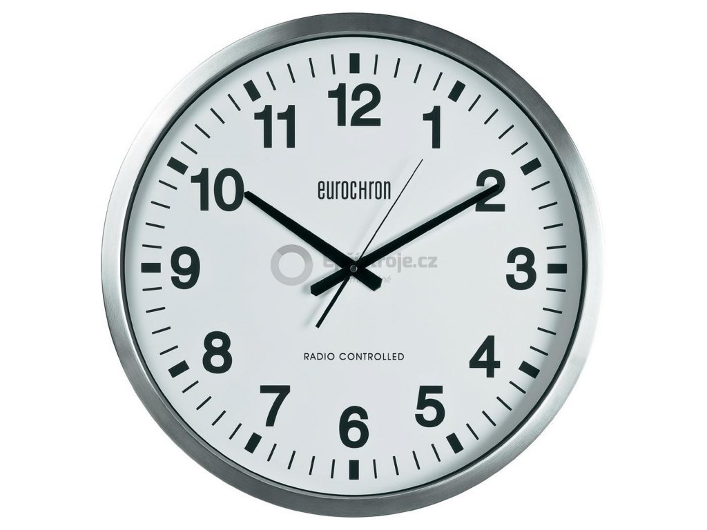 Velké nástěnné DCF hodiny Eurochron EFWU 9000, Ø 50,7×6,3 cm, stříbrná -  Epřístroje.cz