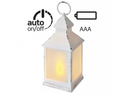 LED dekorace – lucerna mléčná | 3x AAA | bílá, vintage | DCLV06