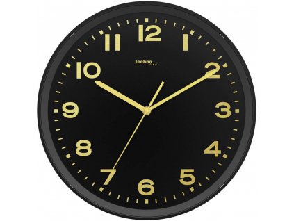 DCF nástěnné hodiny Techno Line WT 8500-1 gold | vnější Ø 30 cm | černá
