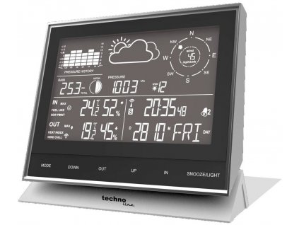 Digitální bezdrátová meteostanice Techno Line WS1700, Max. dosah 100 m, černý chrom