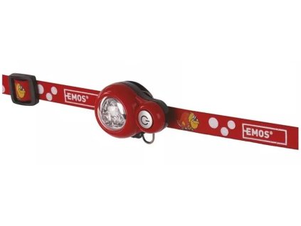 Dětská čelovka - Dino | 2× baterie CR2032 | 3× LED | ČERVENÁ | P3540