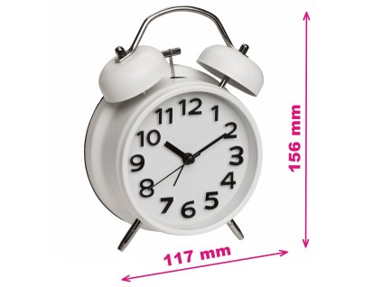TFA 60.1040.02 | Elektronický ručičkový RETRO budík s tichým chodem | bílý