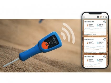 AgroLog CSS-TM | Bezdrátový tyčový vlhkoměr a teploměr pro seno, obilí, štěpku | délka 168 cm