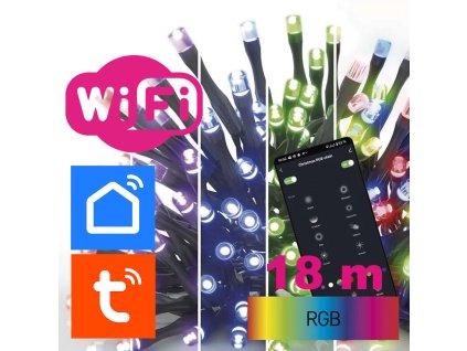 D4ZR03 | GoSmart LED vánoční řetěz, 18 m, WiFi, venkovní i vnitřní, RGB, programy, časovač