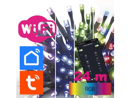 D4ZR0 | GoSmart LED vánoční řetěz, 24 m, WiFi, venkovní i vnitřní, RGB, programy, časovač