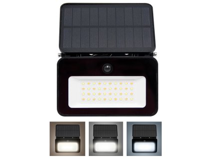 Solight WL913 | Solární LED reflektor s pohybovým čidlem | 660 lm | Li-Ion | teplá, neutrální a studená bílá
