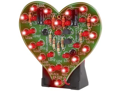 WSSA101 | Elektronické PULZUJÍCÍ SRDCE s 28 ks LED - LED stavebnice
