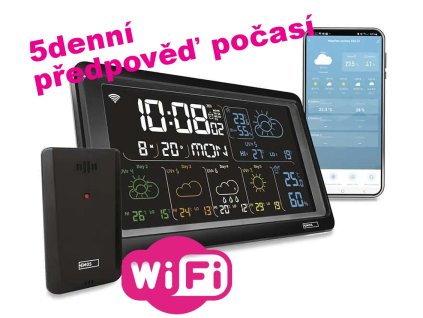 EMOS E8610 | Bezdrátová WiFi meteorologická stanice | internetová předpověď počasí | dosah až 80 m | až 3 bezdrátová čidla