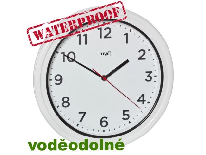 TFA 60.3078.02 | OUTDOOR - nástěnné hodiny QUARTZ | 330 mm  | bílé