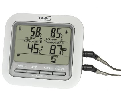 TFA 14.1516.02 | Dvojitý digitální grilovací teploměr -10 až +300 °C