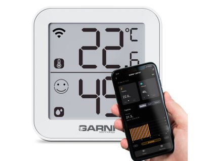 WiFi teploměr-vlhkoměr GARNI 158THT | -9,9 až +50 °C; 1 až 99 %RH | 3x baterie AA