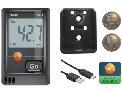 testo 174H | Mini-datalogger teploty a vlhkosti s displejem s USB-C  (0572 1741 02)