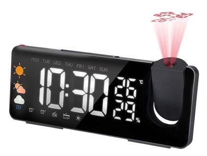 Solight CA05 | Projekční budík/hodiny s měřením teploty, vlhkosti, předpovědí počasí a FM rádiem