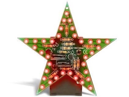 WSSA169R | Elektronická blikající/svítící HVĚZDA s 35 ks LED - LED stavebnice | ČERVENÁ