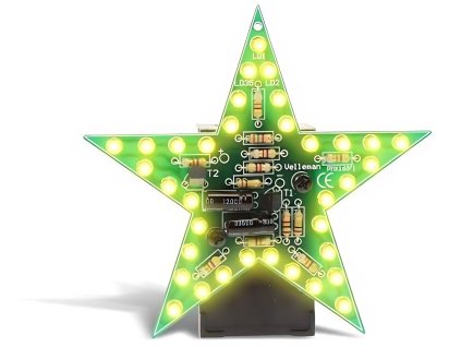 WSSA169Y | Elektronická blikající/svítící HVĚZDA s 35 ks LED - LED stavebnice | ŽLUTÁ