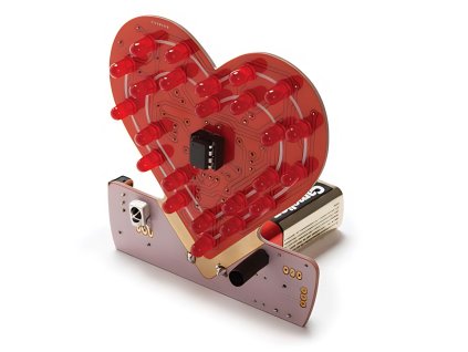 WSL213 | Elektronické pulsující SRDCE s 24 ks LED - LED stavebnice