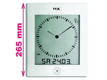 TFA 60.4506 | Rádiem řízené nástěnné hodiny DIALOG s měřením klimatu v místnosti | 260 x 220 mm