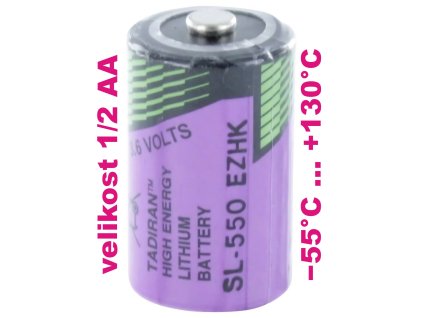 Tadiran Batteries SL-550/S | Vysokoteplotní lithiová baterie 1/2 AA | 3,6 V | 900 mAh | -55 až +130 °C
