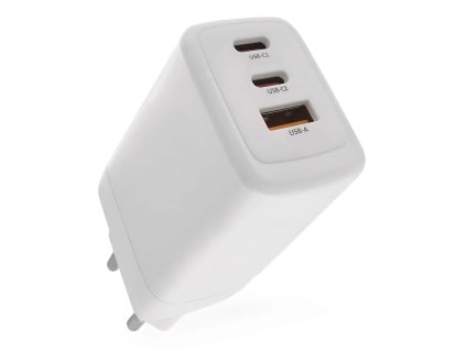 Emos V05G65 | Univerzální napájecí 3x USB adaptér GaN do sítě, PD 65W max.