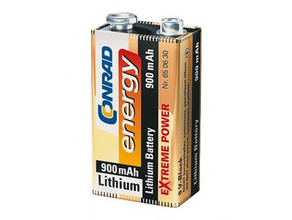 Lithiová destičková baterie 9 V - 900 mAh