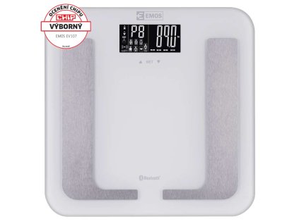 Digitální osobní váha EV107; podpora Bluetooth; aplikace pro Android a iOS