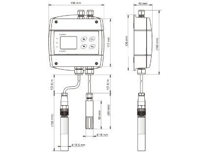 H6521 - snímač teploty, vlhkosti a CO2 s výstupem Ethernet a dvěma relé