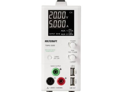 Laboratorní zdroj s nastavitelným napětím VOLTCRAFT TOPS-3205, 1 - 20 V/DC, 0.25 - 5 A, 100 W