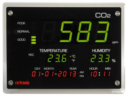 Měřič oxidu uhličitého (CO2) rotronic CO2-Display, 0 - 5000 ppm