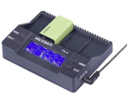 Nabíječka 9 V akumulátorů VOLTCRAFT P9-4 pro akumulátory Li-Ion, NiCd, NiMH
