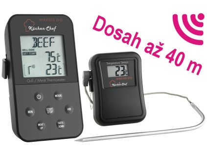 TFA 14.1504 | Bezdrátový BBQ teploměr KÜCHEN-CHEF pro pečení, grilování a uzení