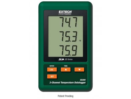 3-kanálový teplotní datalogger Extech SD200, ukládání dat na SD kartu, termočlánek K